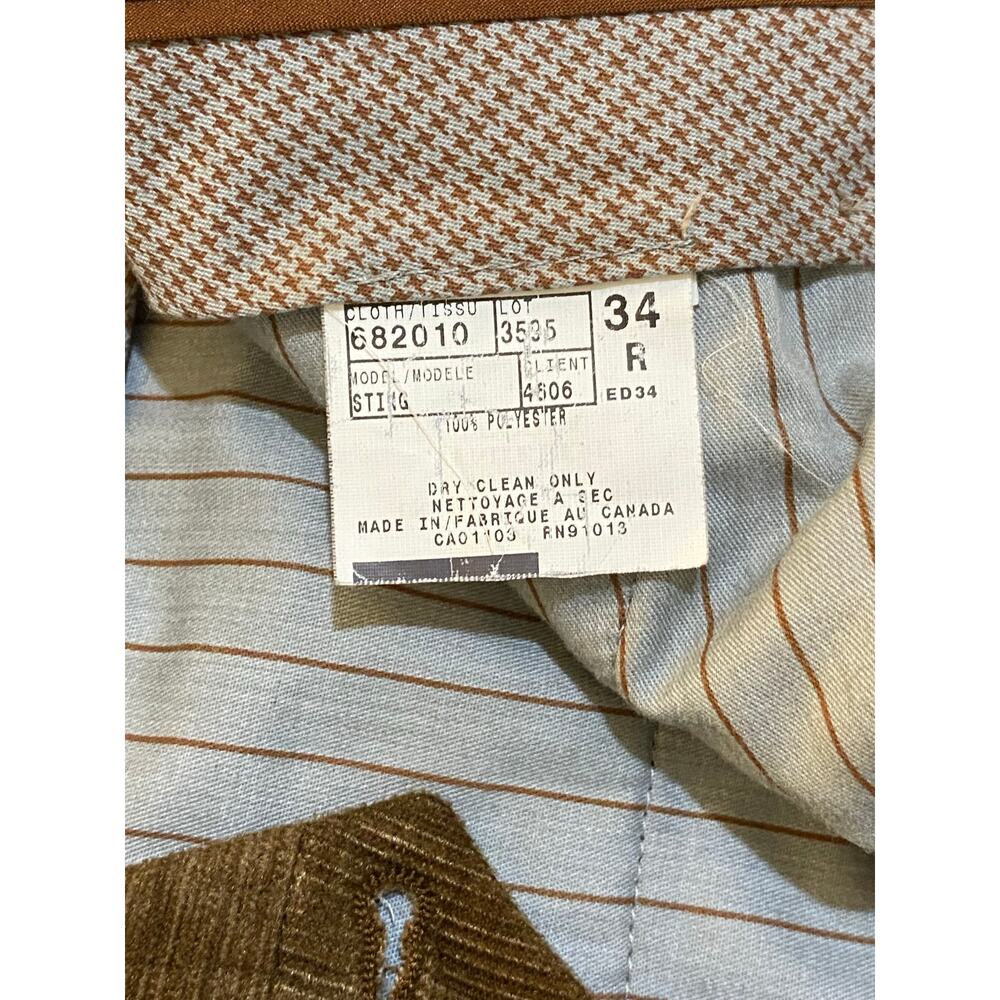 Brown Jack‎ Victor Collection Pinwale Corduroy Dress Trouser Pants (Men's 34 R) - Picture 9 of 12